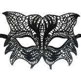 Nessiworld Black Color Cat Model Lace Embroidery Party Mask No. 8